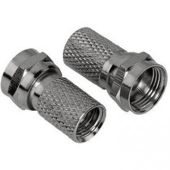 Hama 42858 - Conector para montaje en cable coaxial, 6.5mm, enroscable, 2 piezas