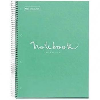 Miquelrius - Cuaderno A5 Puntos Notebook, 1 Franja de Color, 80 Hojas con Rayado Punteado