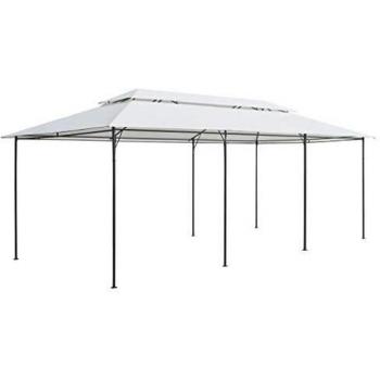 vidaXL Cenador con Cortinas Carpa para Fiestas Eventos Mobiliario Terraza Exteriores Patios Aire Libre Accesorios Hogar Bricolaje Blanco 600x298x270cm