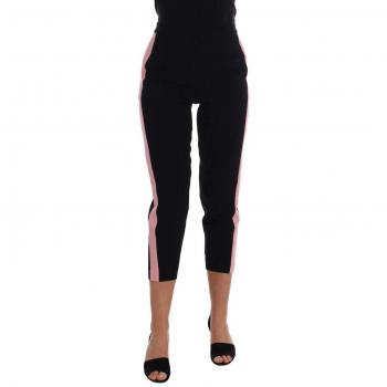 Dolce & Gabbana Black Stretch Pink Stripes Capri Pants - IT36 | XS, Slim-fit Trousers, female, Purple, Size: 3XS Torero Stretch Slim Capri Pants