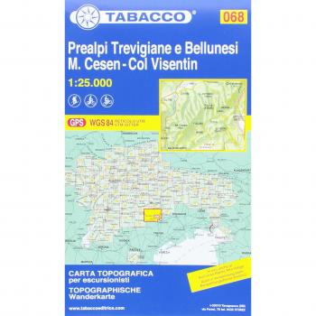 Mapa topográfico excursionista 1:25.000 Prealpi Trevigiane y Bellunesi - M. Cesen - Col Visentin