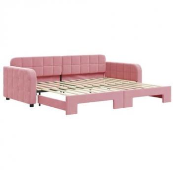Sofá Cama Nido Terciopelo Rosa 90x200 cm