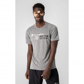 Camiseta de fitness Champion Crewneck para hombre en color gris, manga corta, diseño cómodo y transpirable