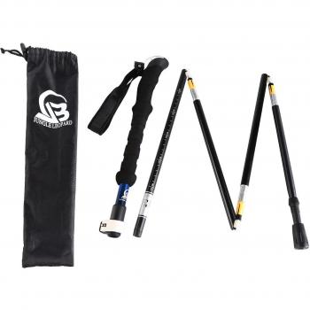 Bastón de Senderismo Plegable y Adjustable para Trekking, Excursión, Senderismo, Montañismo, Esquí, Actividades al aire libre 5 Tramos 7075 Aleación de aluminio-EVA