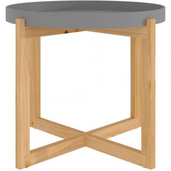 vidaXL Grey Pine Wood Coffee Table 21x21x17 Engineered & Solid Wood