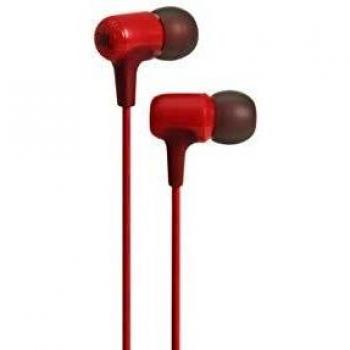 Auriculares Intraaurales JBL E15 con Control Remoto de 1 Botón y Micrófono Integrado, Compatible con la mayoría de Smartphones, Jack 3.5mm, Rojo