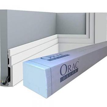 Orac Decor Highline 16-Piece Baseboard Moulding Set (200x1.6x12cm) - Complete 32 Meter Cornice Box SX180