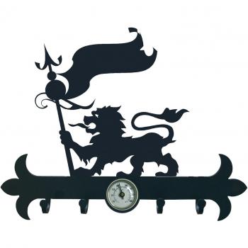IMEX EL ZORRO El Zorro 11646-Colgador de Llaves león con banderola, 290 mm, Hierro Forjado, Negro, 2.5x29x15.5 cm