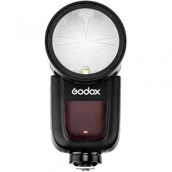 Godox V1-C TTL Cámara Flash Speedlite con batería Panasonic 18650 Lithium Battery Support for 480 Full Power Pops Compatible with Canon DSLRs