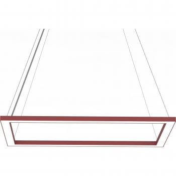 Lámpara de suelo Lumicom con tira LED 38W/m, 4000K, metal y piel de vaca roja, 40x60cm