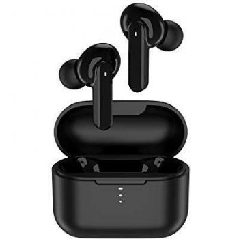 QCY T11 Auriculares Bluetooth 5.1 con 4 Micrófonos de reducción de Ruido, Estéreo Accionamiento Doble híbrido, Carga Rápida USB-C, IPX7 Impermeable Auriculares Inalámbricos para iPhone y Android.