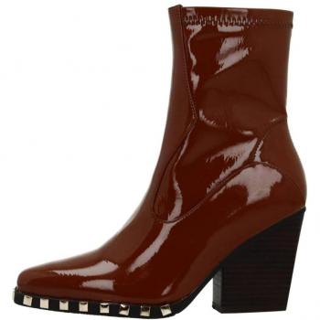 Botines de Mujer Noa Harmon 9093N Marrón, con diseño moderno, material de cuero sintético, suela antideslizante, cierre lateral y tacón bajo