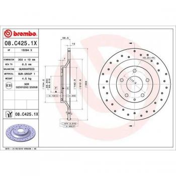 Disco de freno BREMBO 08.C425.1X