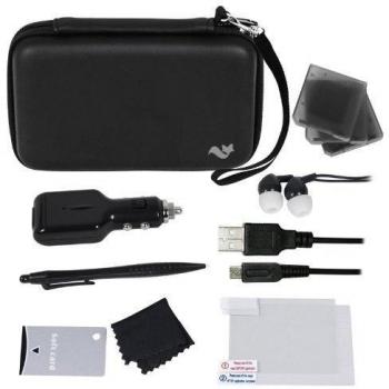 ButterFox - Juego de accesorios 12 en 1 para el transporte de la Nintendo 3DS XL, color negro