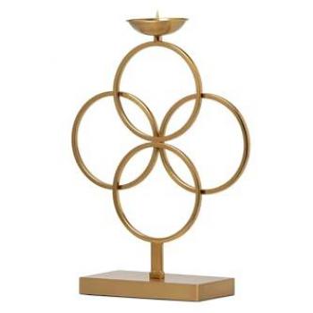 Portavelas de Metal Dorado 30x12x43 cm - Complemento Perfecto