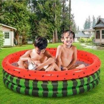 Piscina Hinchable Infantil Sandía Solmar 100L +2A Rojo/Verde Ø100x30 Cm