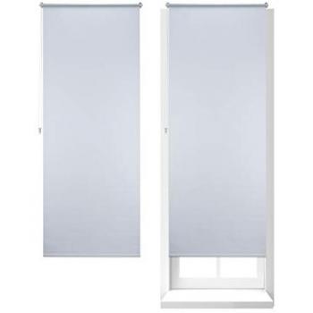 Set 2 Estores Opacos Térmicos Sin Taladrar 80x210 cm, Cortinas Enrollables Adhesivas, Aluminio-Plástico, Tela Aislante Blanca
