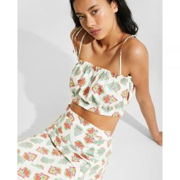 NAËLLE - Crop top estampado con fruncido