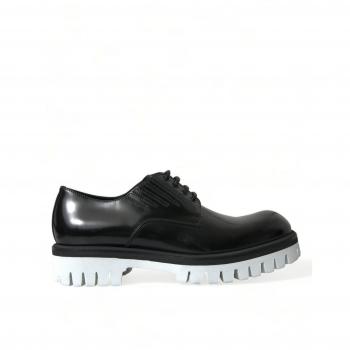 Dolce & Gabbana Black Leather Lace Up Derby Dress Shoes - EU41/US8
