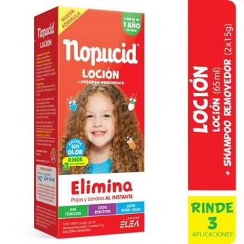 Nopucid Loción Diaria 65 ml con Shampoo Removedor y 2 Sobres de 15 g