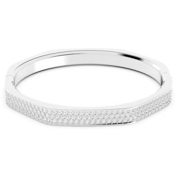 Swarovski Dextera Octagon Pavé Gray Bracelet - Rhodium Plated - Sizes L, M, ONE SIZE