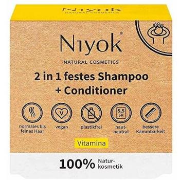 Champú y Acondicionador Sólido 2 en 1 Niyok con Vitamina (80 g)