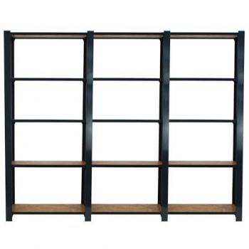 Estantería Industrial SimonRack OFFICLICK 5/300, Módulos de Madera OSB, Antracita, 240x30x210 cm, 5 Alturas
