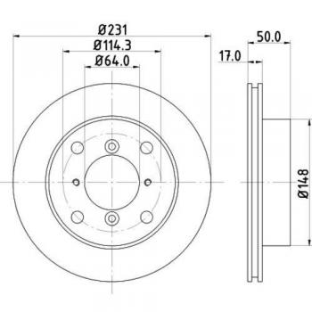 HELLA 8DD 355 103-921 Disco de freno - 53404
