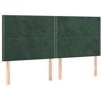 Cabecero con luces LED terciopelo verde oscuro 180x5x118/128 cm Vidaxl