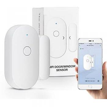 Fuers Wifi Alarmas para Puertas, Sensor Ventana y Puerta Control por APP y Conexión Wifi, Detección Puertas Apertura y Cierre, Alarma Casa funciona con Tuya Smart para Hogar, Cuarto de Bebés, Garaje