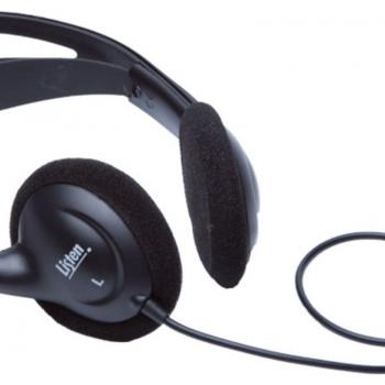 Listen Technologies LA-402 Universal Stereo Headphones, Dark Gray