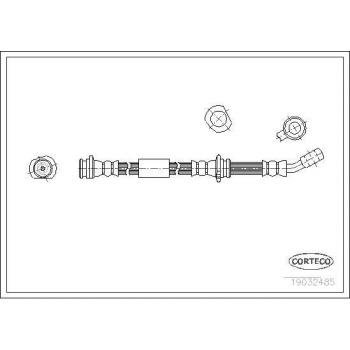 Latiguillo de freno CORTECO 19032485 - Manguera flexible para sistema de frenos, fabricada en material resistente a la presión y al desgaste, con conectores metálicos, longitud específica para ajuste en vehículos, cumple