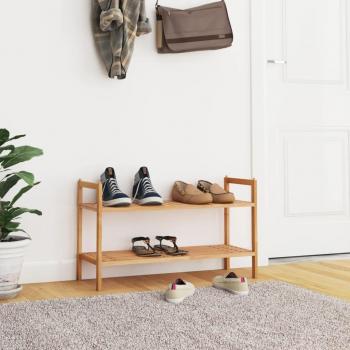 Zapatero de madera maciza de nogal 69x27x41 cm