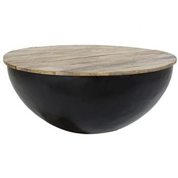 Mesa auxiliar DKD Home Decor Marrón Negro Metal Madera de mango 95 x 95 x 40 cm 93,5 x 93,5 x 40 cm
