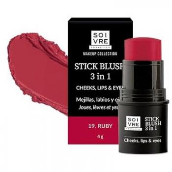 Colorete en Crema 3 en 1 Ruby para Mejillas, Labios y Ojos - Soivre Cosmetics 4g