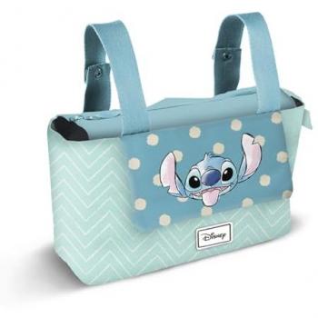 Bolso Organizador Carro Bebé Hamper Mommy Disney Lilo y Stitch Lovely, Azul, 39 x 24 cm, Capacidad 10 L