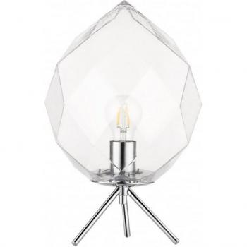 Sobremesa Zoe Negro 1 bombilla 37cm Cristal Transparente