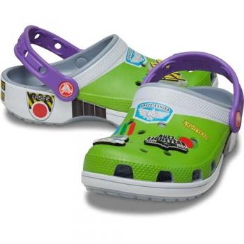 Toy Story Crocs Classic Clog Sandals & Slides - Green/Blue Grey, Size 27-28 (Kids)