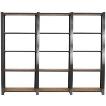 Estantería Oficina Simonrack Officlick 5/300 Madera OSB Gris, 3 Módulos, 2100x2400x300 mm, Estilo Industrial
