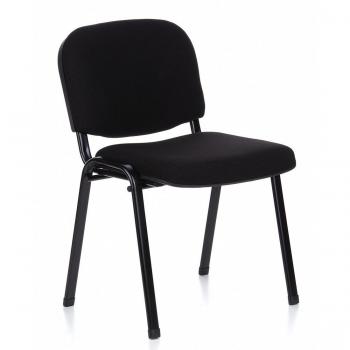 hjh OFFICE 704000 Silla de confidente XT 600 Tela Negro, Silla visitante, tapizadas, Respaldo ergonómica, Apilable