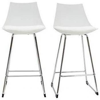 Taburetes de bar modernos blancos 65 cm (lote de 2) JUNE