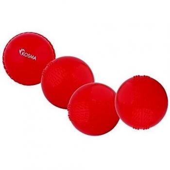 Kosma - Set de 4 pc viento bola pelota de críquet, rojo, 4 unidades