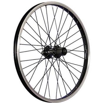 Rueda trasera de bicicleta de 20 pulgadas de aluminio para cassette de 7-10 velocidades, cierre rápido negro