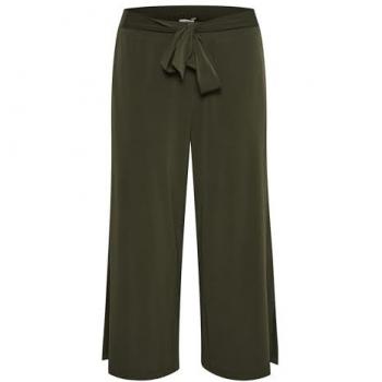KAFFE Malli Women's Wide Trousers in Green, Size XL
