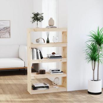 Librería/partición de madera maciza de pino 80x30x135,5 cm