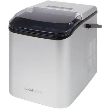 Clatronic EWB 3785 Máquina portátil para hacer cubitos de hielo, capacidad de 12 kg/24h, potencia de 105 W, color negro y plata