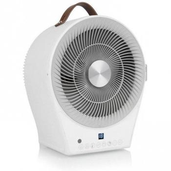 Solazzia KA-5160 Calefactor Eléctrico Bajo Consumo Cuadrado Blanco 2000W con Protección contra Sobrecalentamiento y Termostato Ajustable