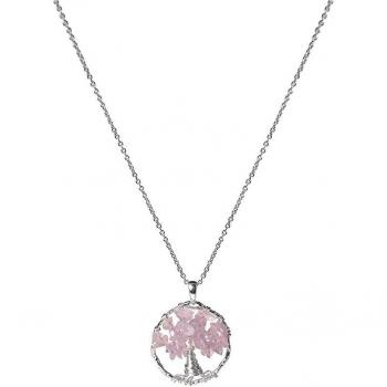 Collar Luxenter Budleia Metal Rodiado y Cuarzo Rosa