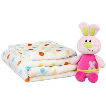 Set regalo mantita con conejito rosa - Colores - Rosa