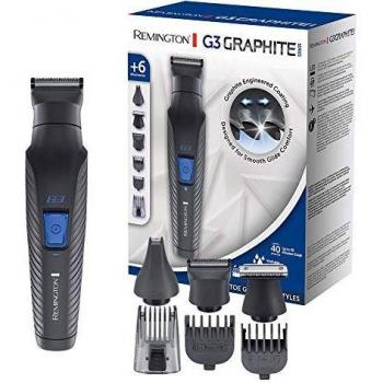 Remington Recortadora de Barba y Cortapelos G3 Graphite Series - Barbero y Máquina de Cortar Pelo Inalámbrico, Revestimiento de Grafito, 6 Accesorios, 40 min Autonomía, Indicador LED Carga - PG3000